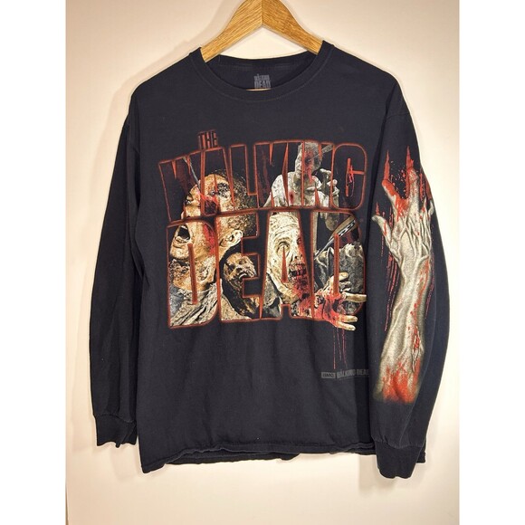 2014 AMC The Walking Dead LS T-Shirt Size L Rare Front, Sleeve And Back Print - Picture 1 of 7